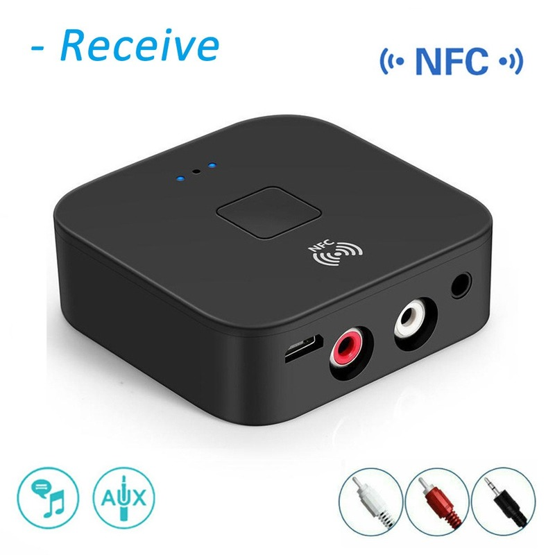 Bluetooth 5.0 RCA Audio Receiver APTX 3.5mm AUX Jack Music Wireless Bluetooth Adapter Aux+2RCA audio interface NFC wireless Bluetooth adapter