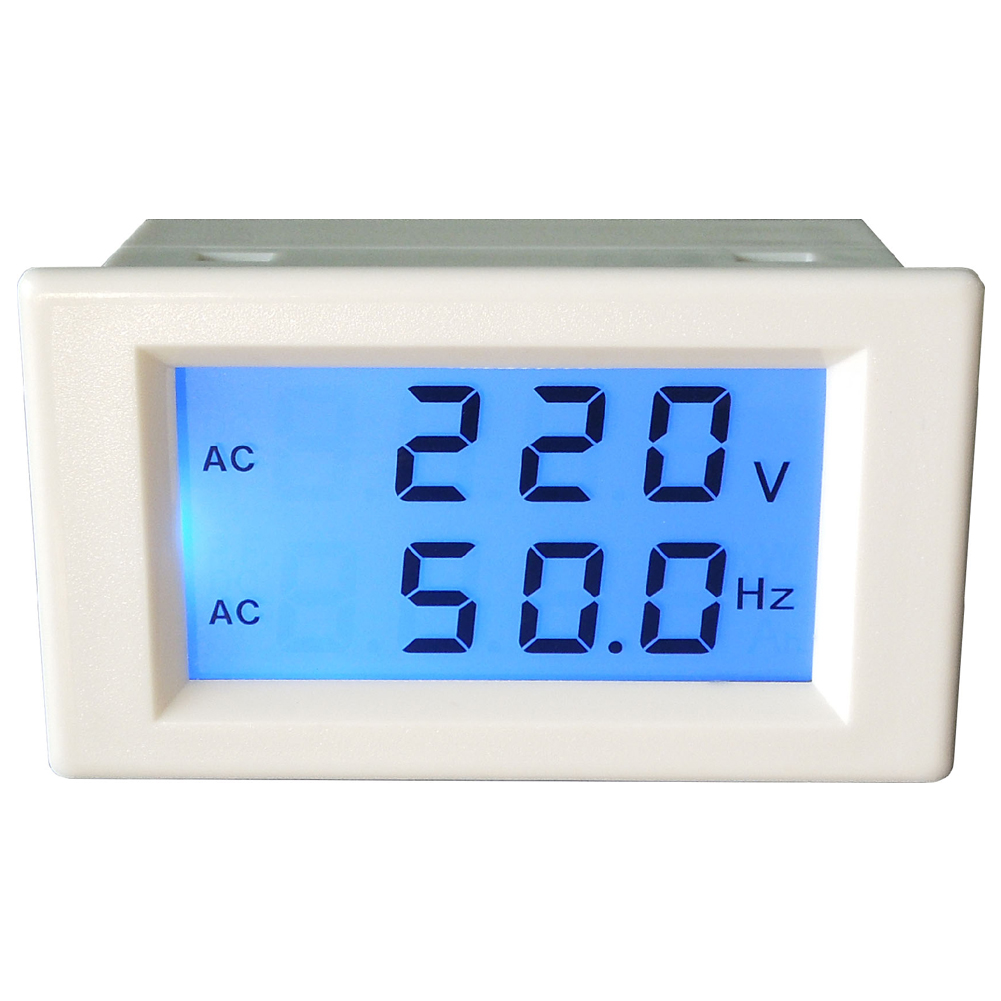 LCD Digital Dual Display AC 150- 500V Voltmeter 45- 65Hz Frequency Meter