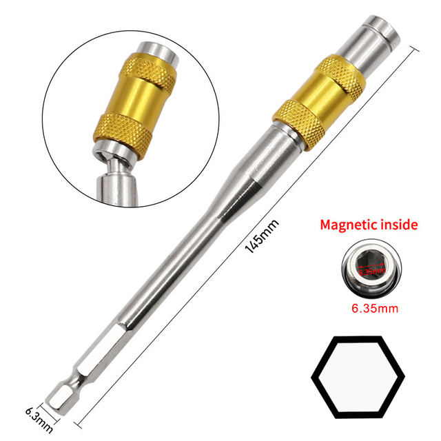 Screwdriver Bits 1/4" Hex Magnetic Drill Hand Tools Drill Bit Extension Rod Quick Change Holder Drive Guide Bits For Screwdriver