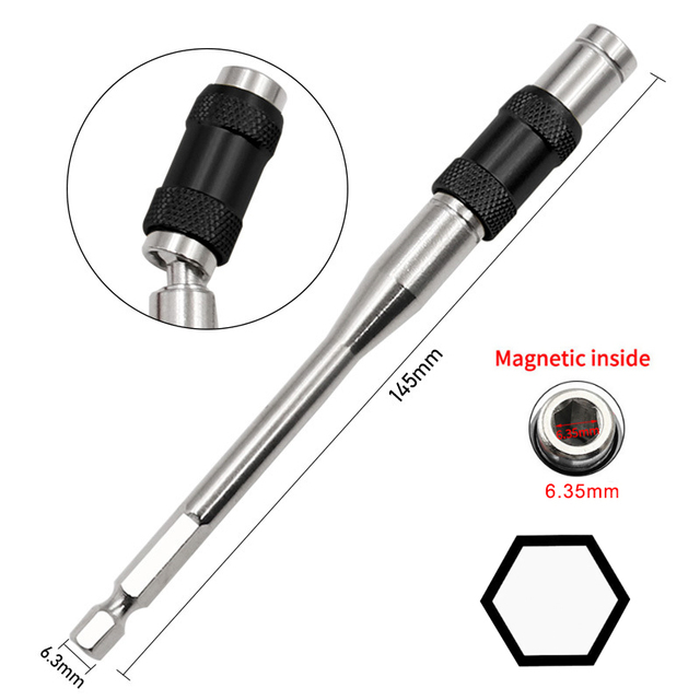 Screwdriver Bits 1/4" Hex Magnetic Drill Hand Tools Drill Bit Extension Rod Quick Change Holder Drive Guide Bits For Screwdriver