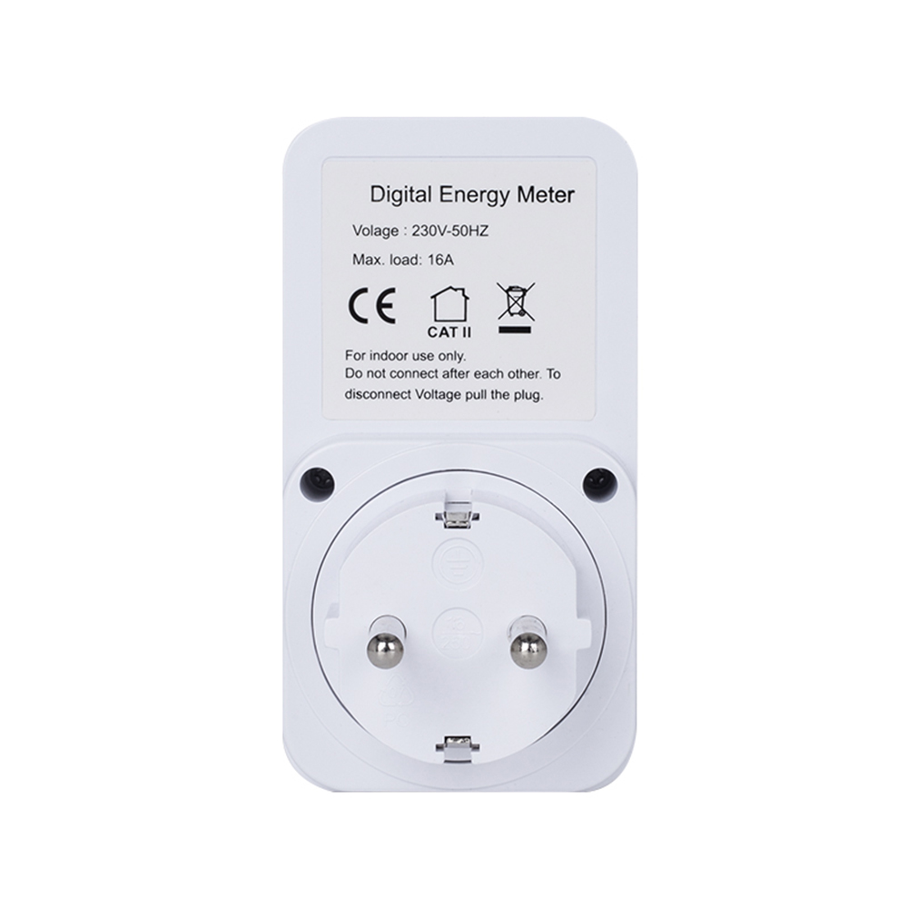 LCD Display Electricity Usage Power Meter Socket Energy Wattage KWH Consumption Cost Analyzer Monitor Outlet AC120V US Plug