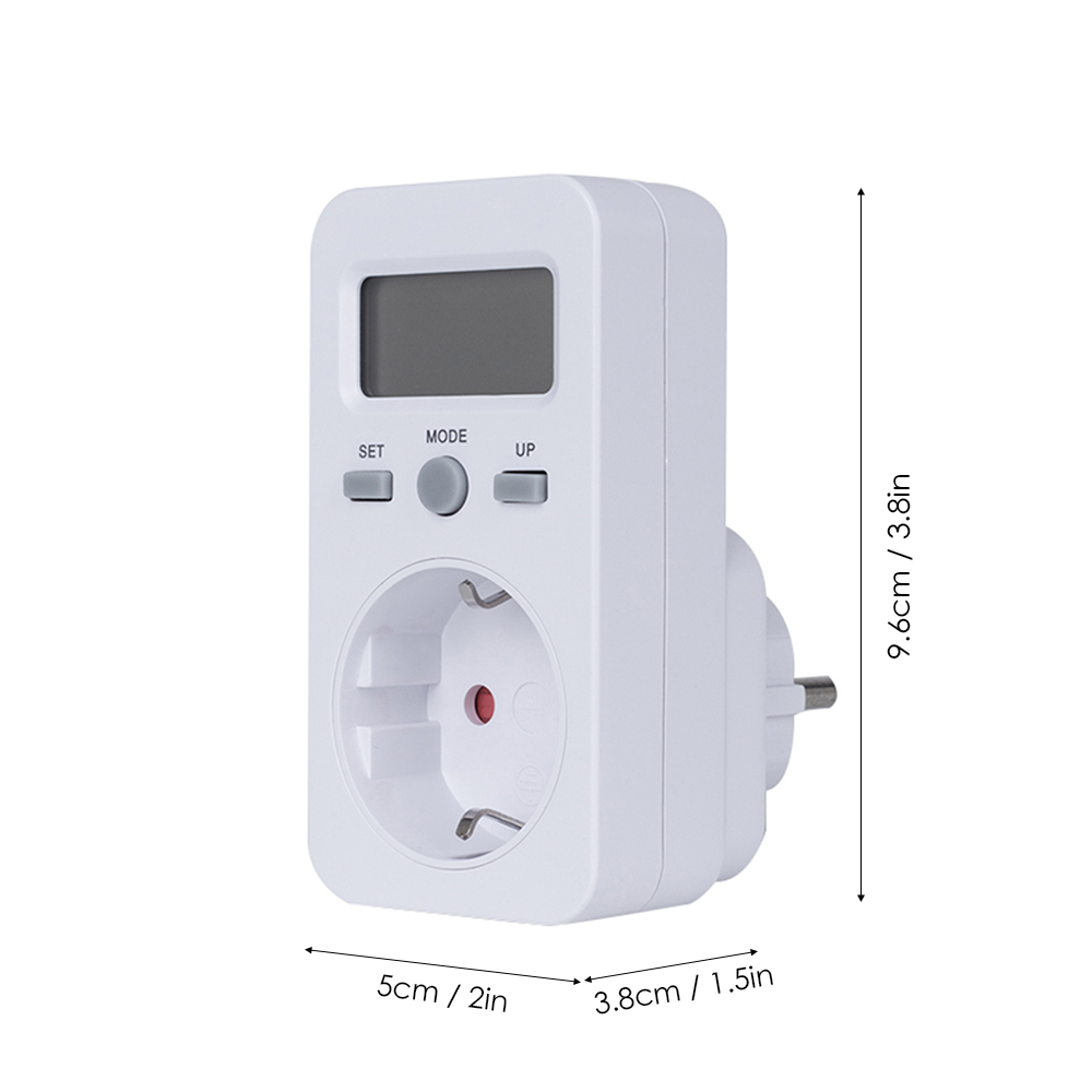 LCD Display Electricity Usage Power Meter Socket Energy Wattage KWH Consumption Cost Analyzer Monitor Outlet AC120V US Plug