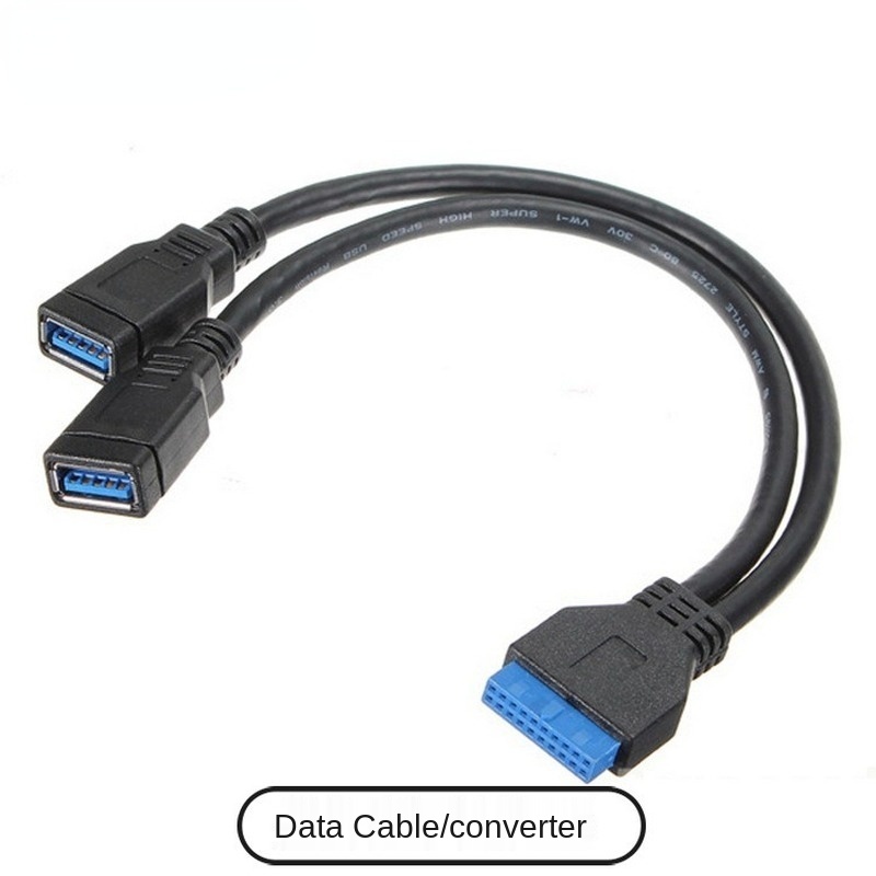 USB 3.0 Front Panel line Desktop Motherboard 20pin Male To Female Extension Adapter Splitter Cable,Angled 90 Degree USB3.0 19pin Connector Plug Extender Motherboard 30CM