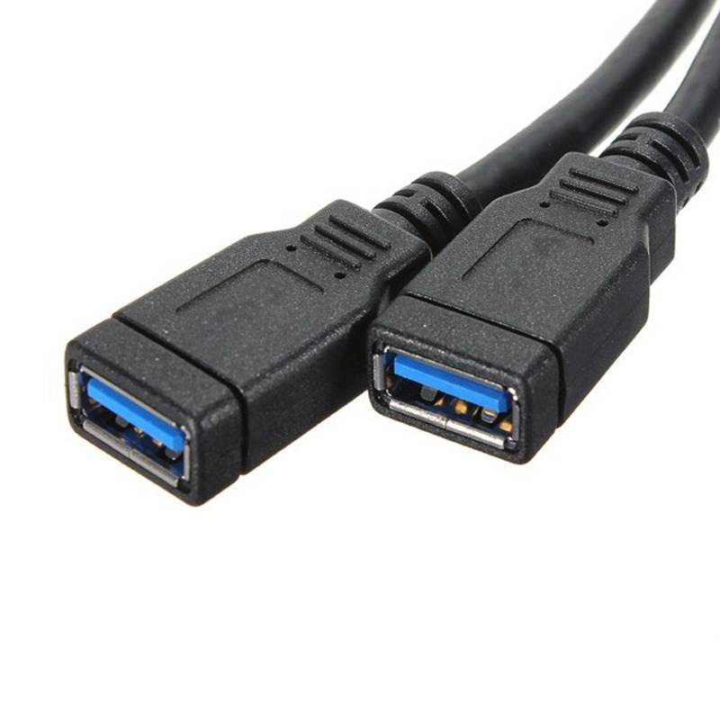 USB 3.0 Front Panel line Desktop Motherboard 20pin Male To Female Extension Adapter Splitter Cable,Angled 90 Degree USB3.0 19pin Connector Plug Extender Motherboard 30CM