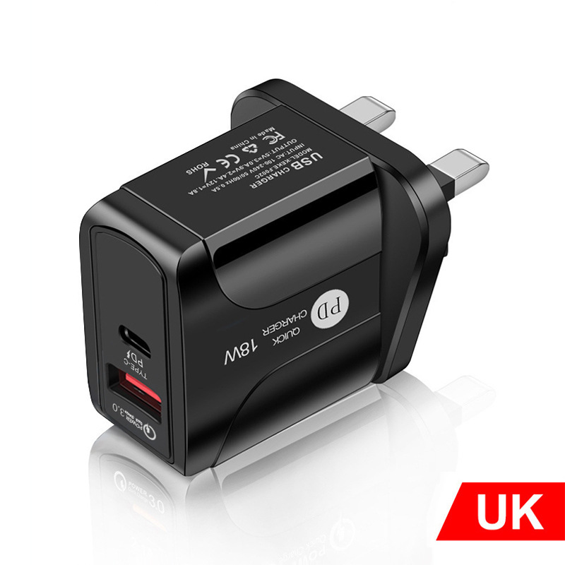 PD12W Quick Charger 5V2A Type-c Adapter Mobile Phone Charger EU US UK Charging Head PD+USB Charging Head New Travel Charger
