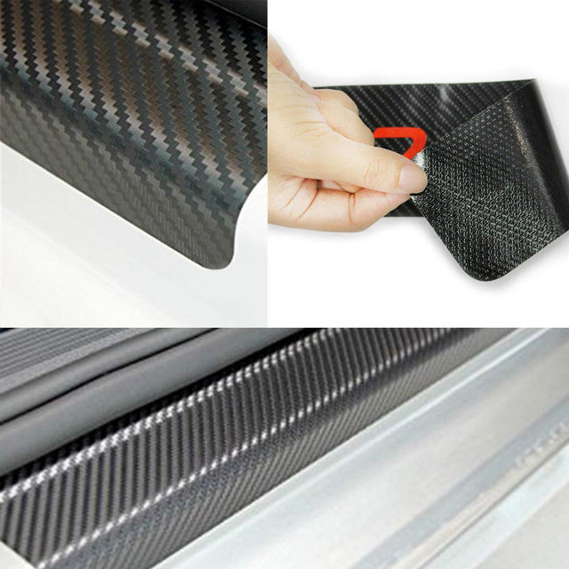 4PCS Car Stickers 60x7cm Universal Sill Scuff Anti Scratch autobon Fiber Auto Door Sticker Exterior Protection Car Accessories