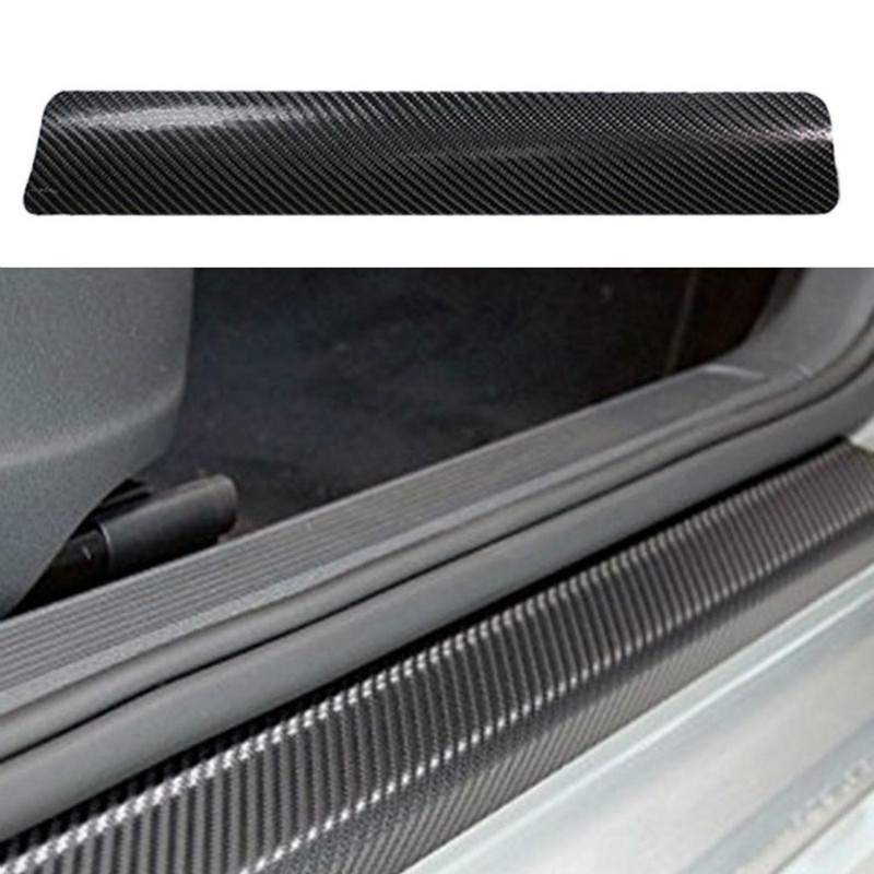 4PCS Car Stickers 60x7cm Universal Sill Scuff Anti Scratch autobon Fiber Auto Door Sticker Exterior Protection Car Accessories