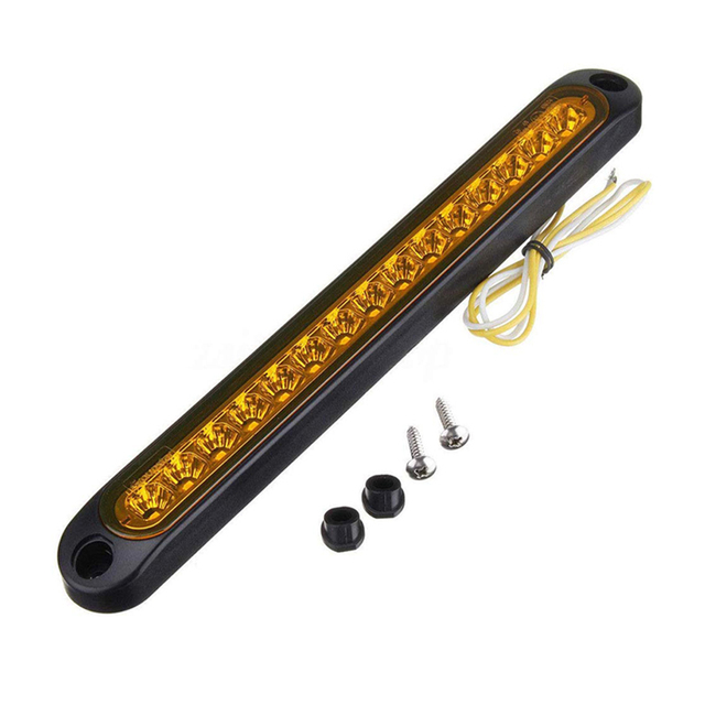 Car LED Third 3RD Brake Lights Bar Ultra-thin Rear Parking Signal Lamp Truck High Mount Stop Warning Light Universal 24V 12V Red