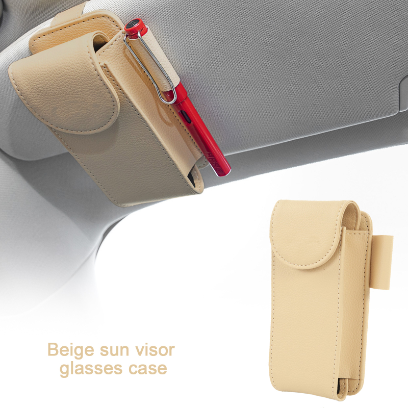Leather Car Sun Visor Point Pocket Organizer Bag Auto Glasse Storage Holder Car-styling  Card Holder Sunshade Bag Glasses Case