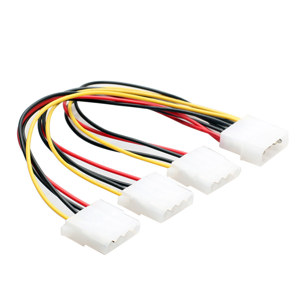 One Third Ide Power Cord Supply Splitter Adapter Cable High Quality 4Pin IDE Power Cables HY1578 4 Pin Molex Male To 3 Port Molex IDE Female Power