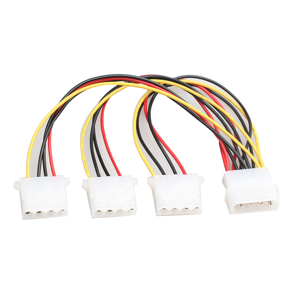 One Third Ide Power Cord Supply Splitter Adapter Cable High Quality 4Pin IDE Power Cables HY1578 4 Pin Molex Male To 3 Port Molex IDE Female Power