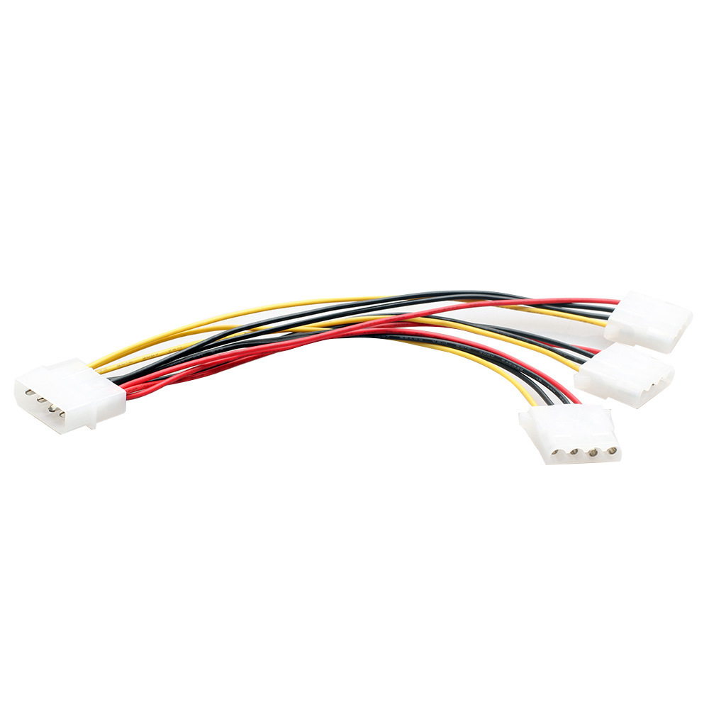 One Third Ide Power Cord Supply Splitter Adapter Cable High Quality 4Pin IDE Power Cables HY1578 4 Pin Molex Male To 3 Port Molex IDE Female Power