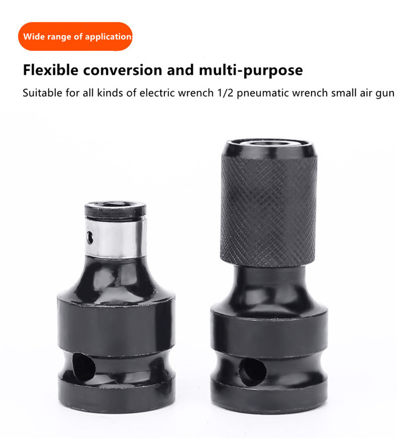 1/2" Square To 1/4" Hex Ratchet Socket Set Universal Wrench Socket Adapter Spanner Set Drive Converter Impact Hand Tool Kit