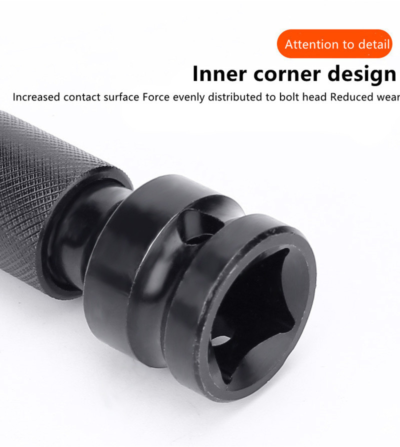 1/2" Square To 1/4" Hex Ratchet Socket Set Universal Wrench Socket Adapter Spanner Set Drive Converter Impact Hand Tool Kit