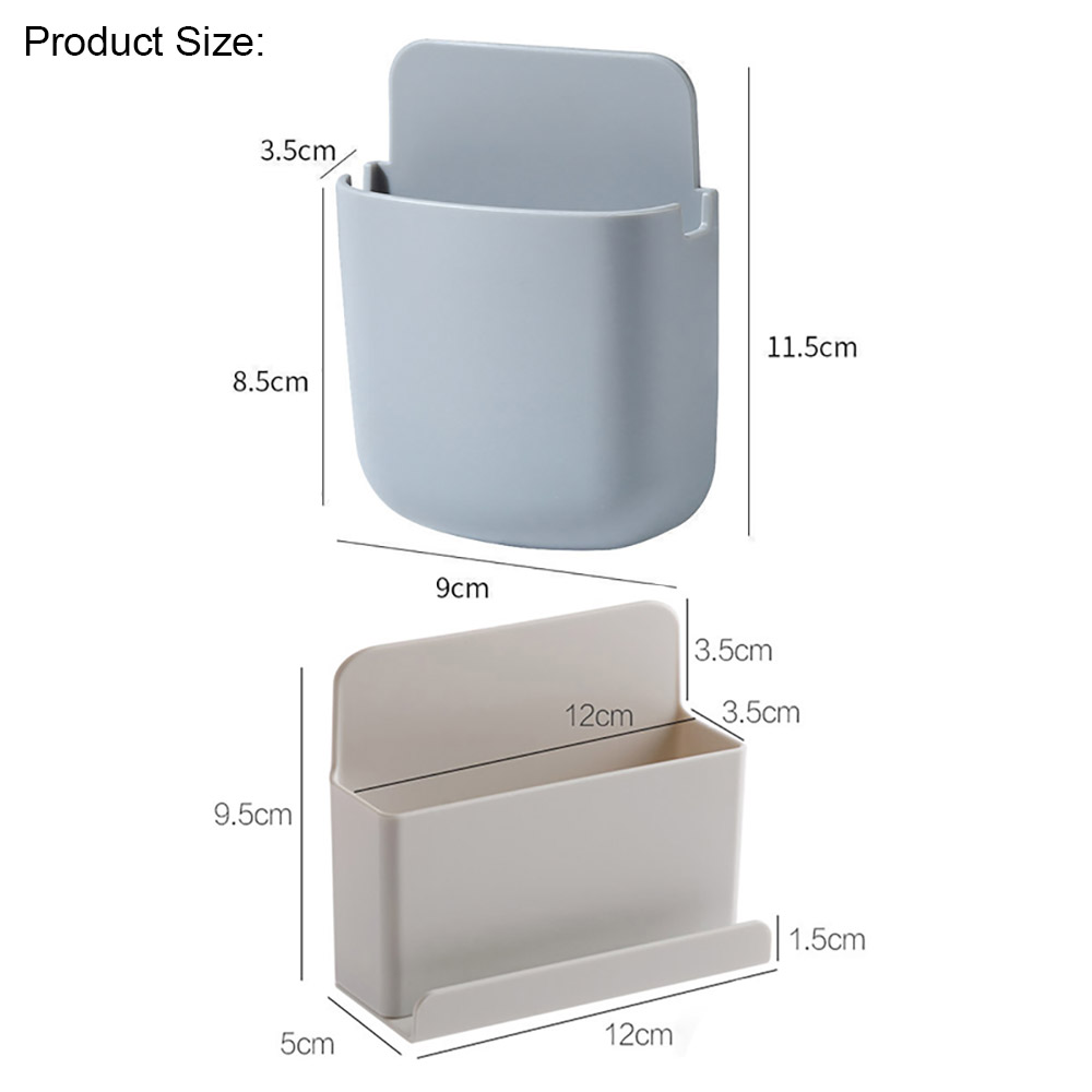 Wall Mounted Organizer Storage Box Remote Control Air Conditioner Storage Case Mobile Phone Plug Holder Stand Container Rack