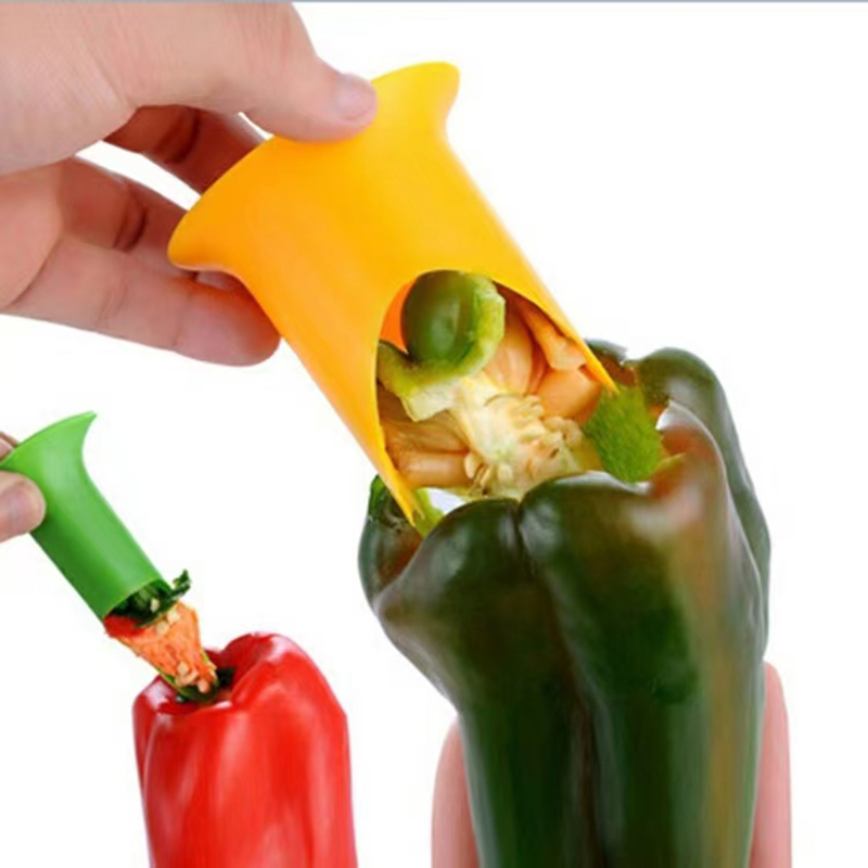 2PCS/Set Pepper Corer Chili Seed Remover Tomato Corer Fruit Cutter Kitchen Gadgets Kitchen Accessories Vegetable Cutter Useful