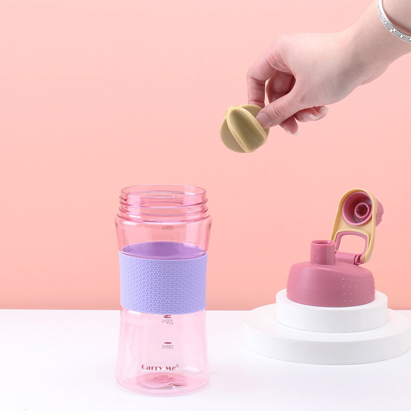500ML Plastic Water Bottle With Lid Cup Shaker Brief Portable Sports Hiking Tour Outdoor Fitness Leakproof