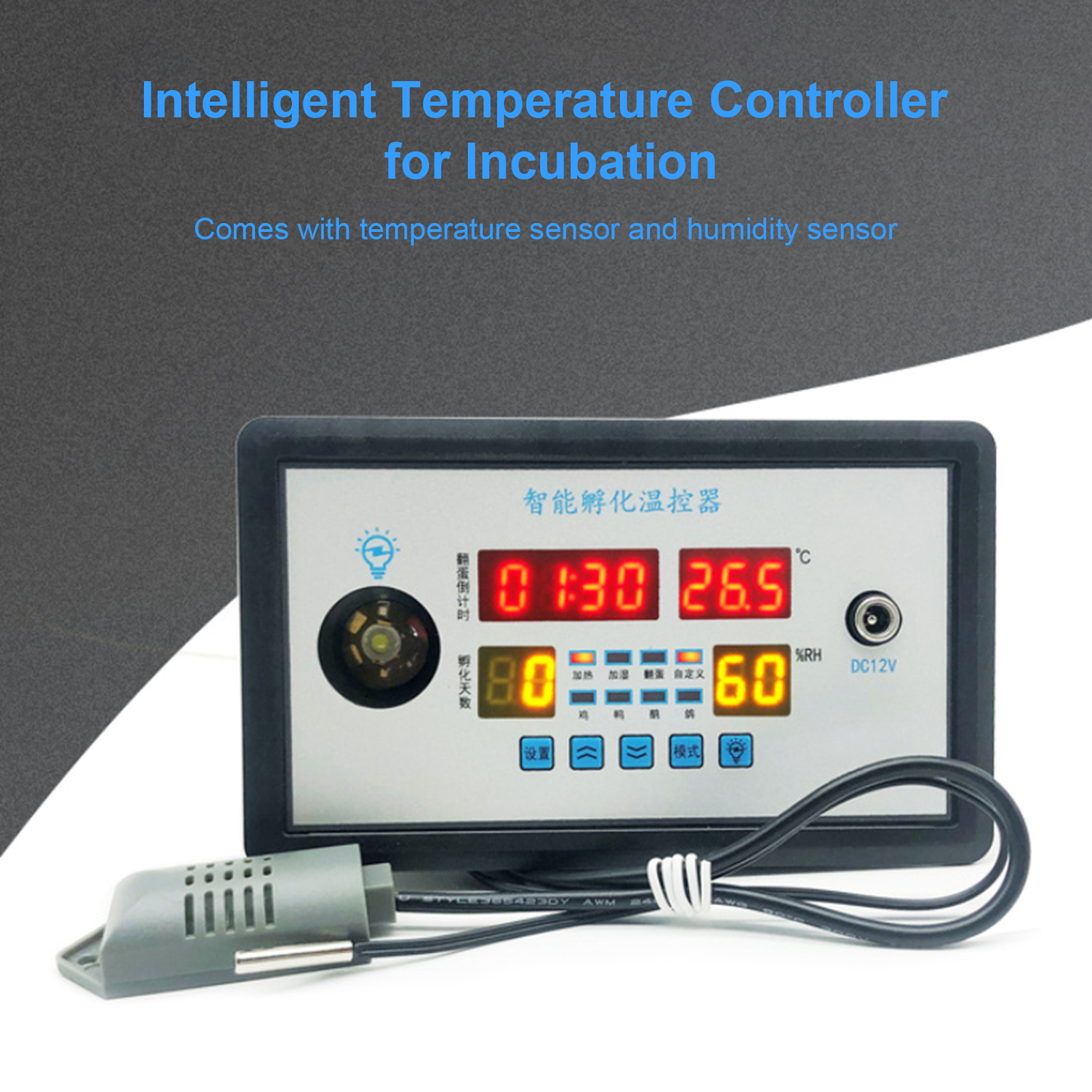ZFX-W9002 Digital Temperature Humidity Controller for Incubation High Accuracy Hatching Temp Humidity Control Thermostat