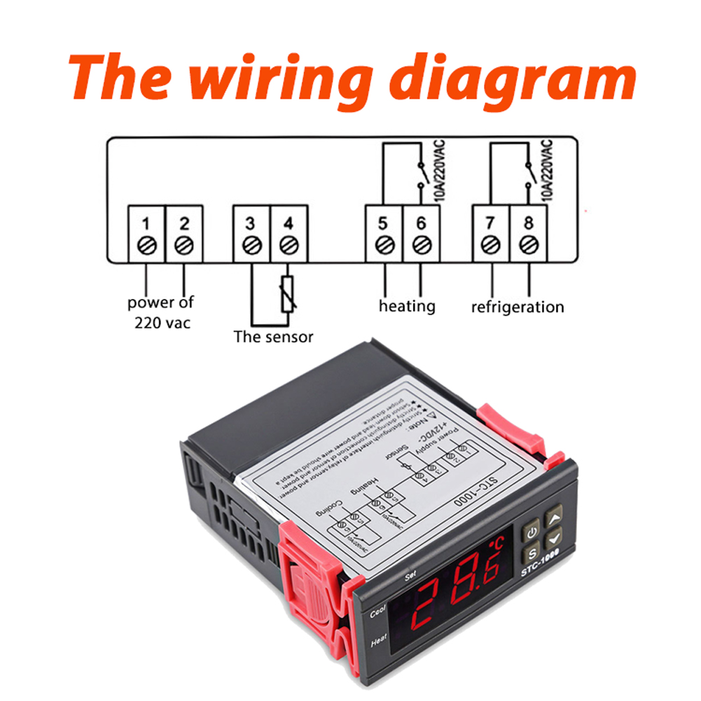 Digital Temperature Controller STC-1000 Temperature Regulator Refrigerator Support Heating Cooling Temperature Correction