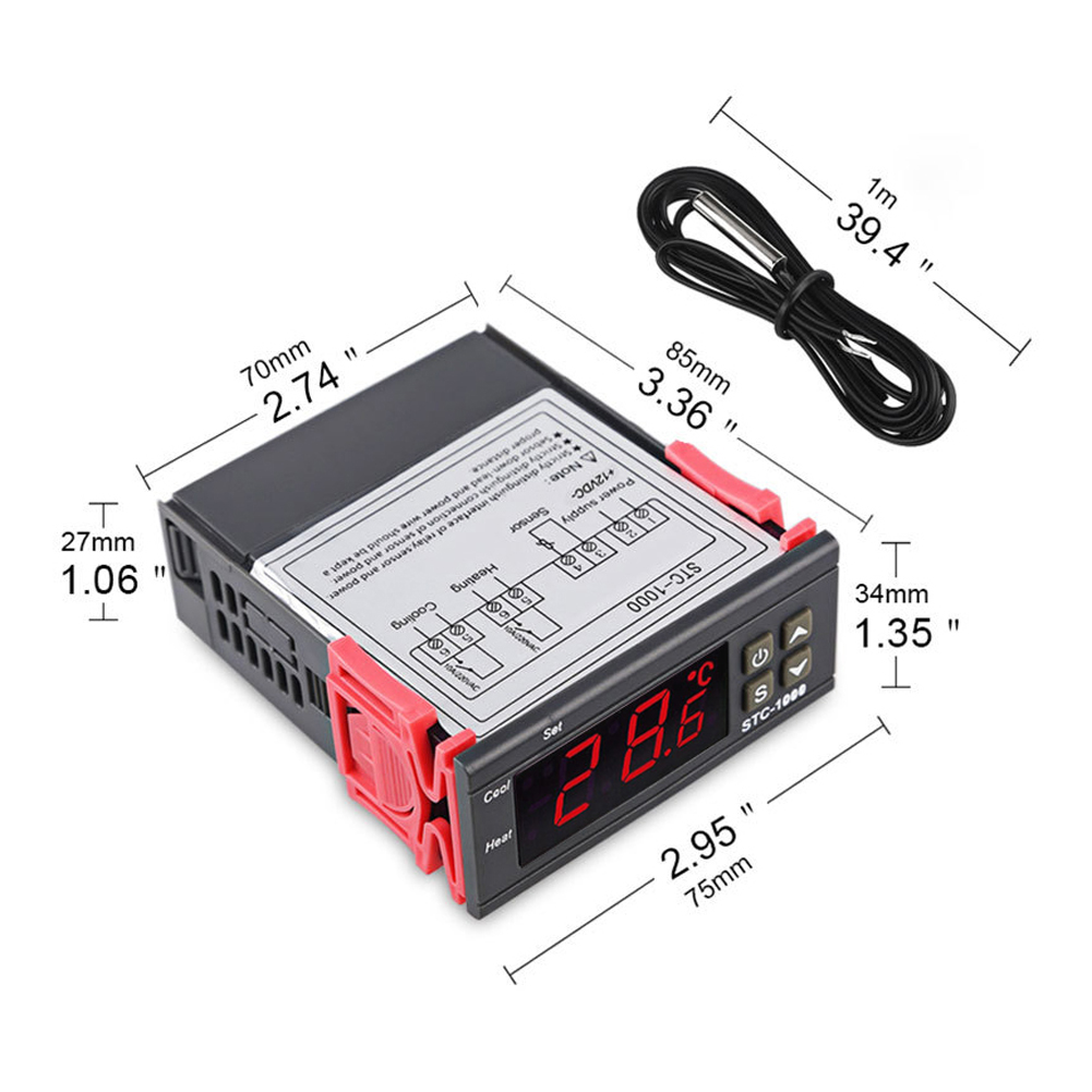 Digital Temperature Controller STC-1000 Temperature Regulator Refrigerator Support Heating Cooling Temperature Correction