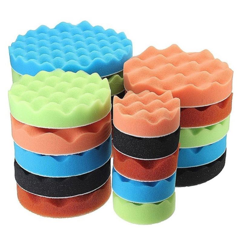 7Pcs 3inch Buffing Pad Set Thread  Auto Car Repair Polishing pad Kit for Car Polisher+Drill Adaptor Power Tools accessories
