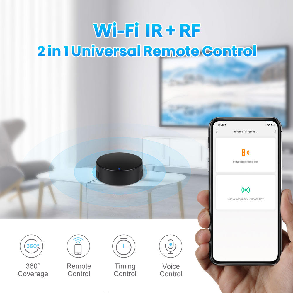 Tuya WiFi IR RF Universal Remote Controller All-in-One Wireless Controller Infrared Controller Compatible with Alexa Google Home