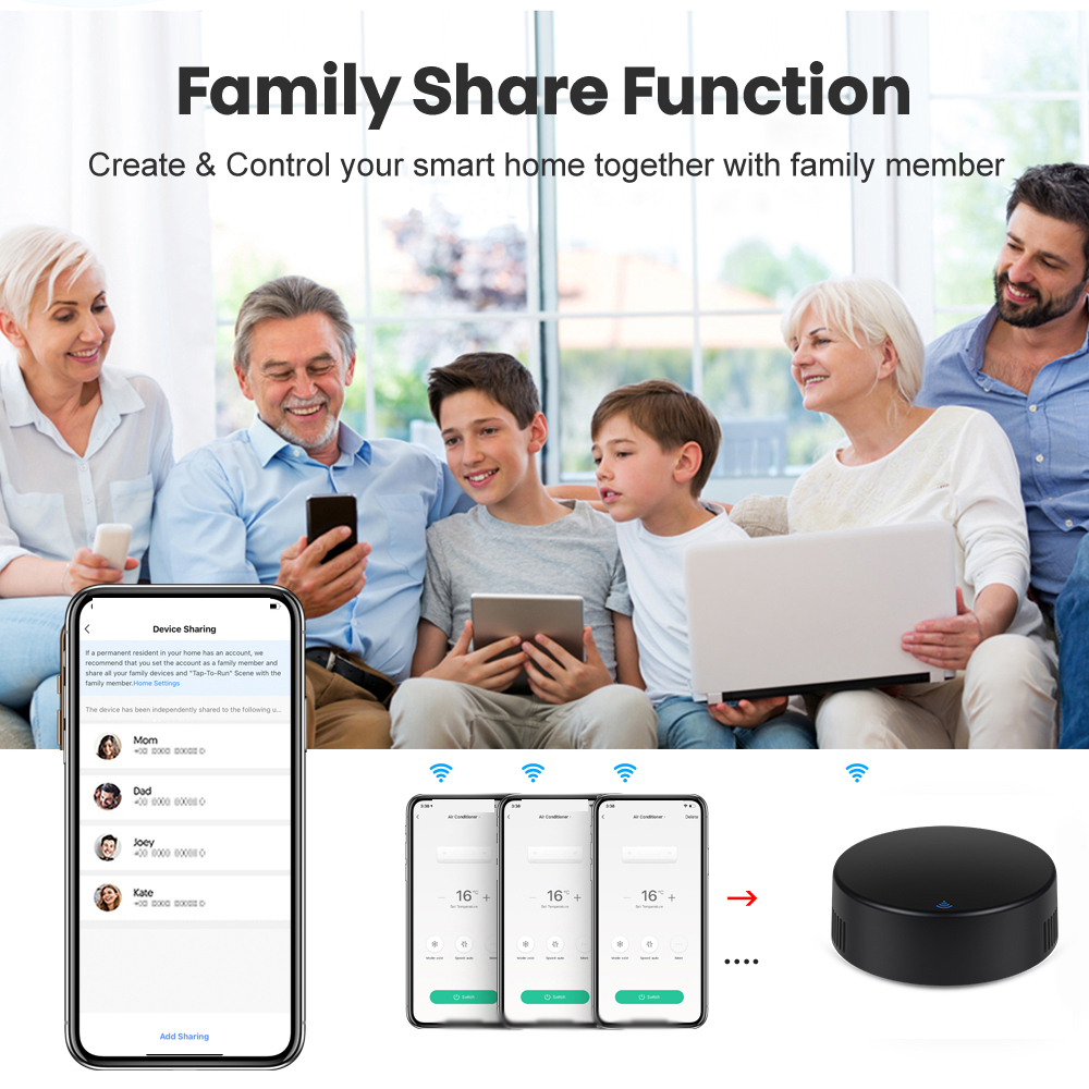Tuya WiFi IR RF Universal Remote Controller All-in-One Wireless Controller Infrared Controller Compatible with Alexa Google Home