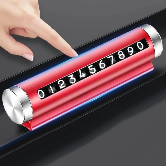 Metal Car Temporary Parking Card Universal Rotate Phone Number Plate Aluminum Stickers Park Stop In Car-styling Auto Accessories