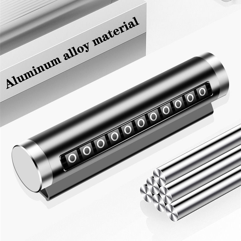Metal Car Temporary Parking Card Universal Rotate Phone Number Plate Aluminum Stickers Park Stop In Car-styling Auto Accessories