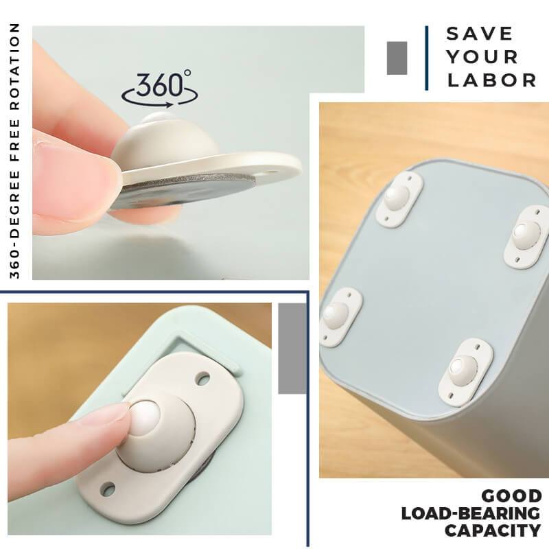 4Pcs Self Adhesive Caster Wheels 360 Degree Rotation Mini Swivel Casters Wheel For Furniture Storage Box Roller Cabinet Trash