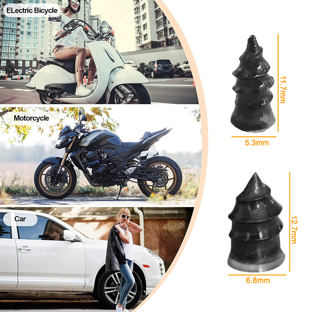 Vacuum Tyre Repair Nail Kit for Motorcycle Car Scooter Rubber Tubeless Tire Tool Set Glue Free Repair Tire Film Nail accessories