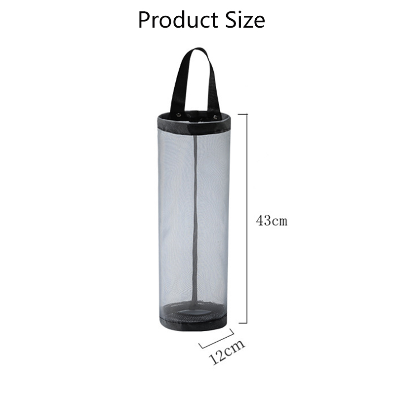 Grocery Bag Storage Wall Mount Mesh Plastic Bags Dispenser Hanging Reused Storage Pouch Trash Bags For Home Kitchen Organizer