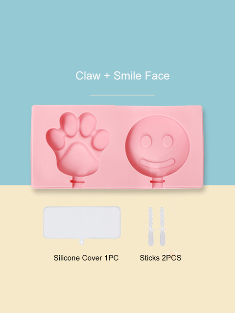 Popsicle old With Lid Sticks Ice Cream Mold Tray Silicone DIY Kitchen Accessories Fruit Animal Shape Kitchen Gadget Pastry Mold