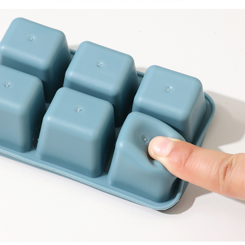 Ice Cube Maker With Lid 6 Grid Fruit Ice Cube Tray Soft Bottom Silicone Molds Kitchen Accessories DIY Kitchen Gadget