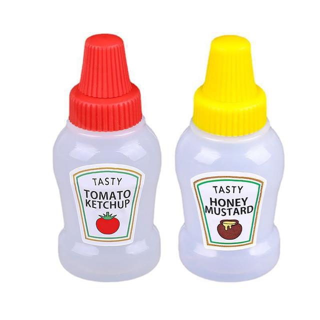 2pcs/set 25ML Mini Tomato Ketchup Bottle Portable Condiment Bottles Small Sauce Container Seasoning Bottle Kitchen Gadgets