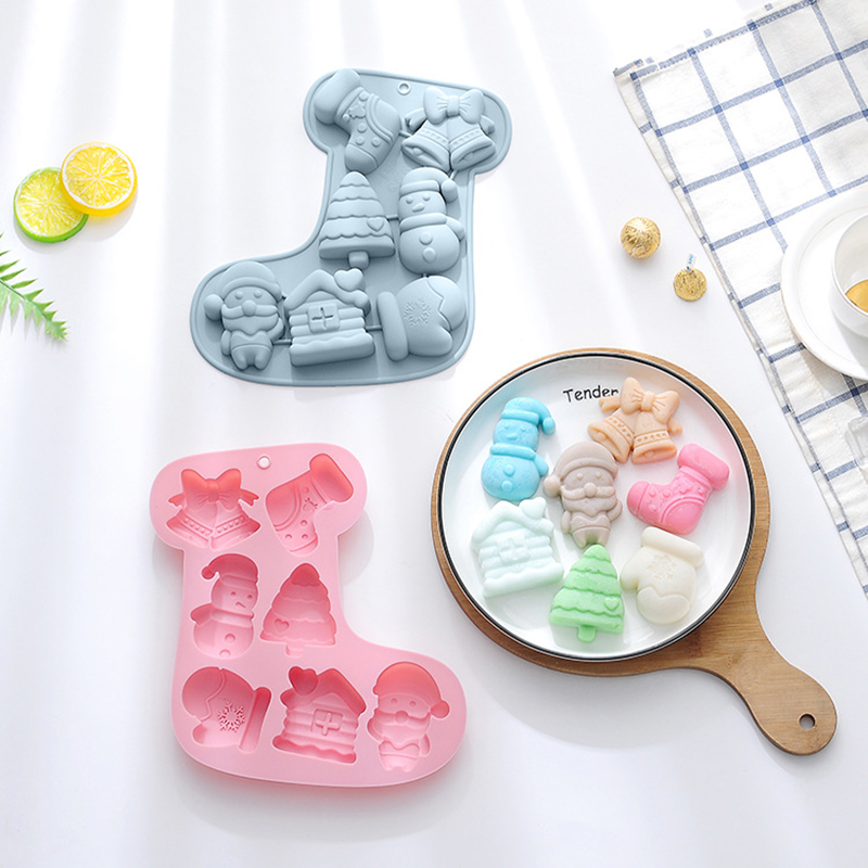 Christmas Themed Silicone DIY Fondant Mold Cake Decorating Bakeware Chocolate Mold Baking Gadgets Cake Baking Accessories