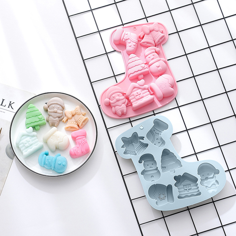 Christmas Themed Silicone DIY Fondant Mold Cake Decorating Bakeware Chocolate Mold Baking Gadgets Cake Baking Accessories