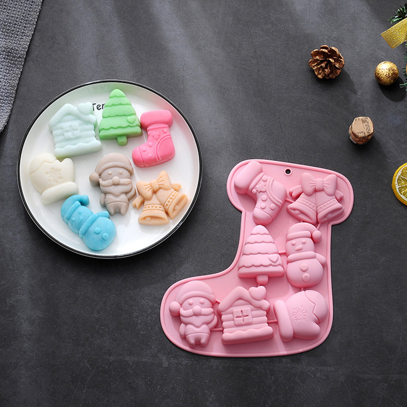 Christmas Themed Silicone DIY Fondant Mold Cake Decorating Bakeware Chocolate Mold Baking Gadgets Cake Baking Accessories