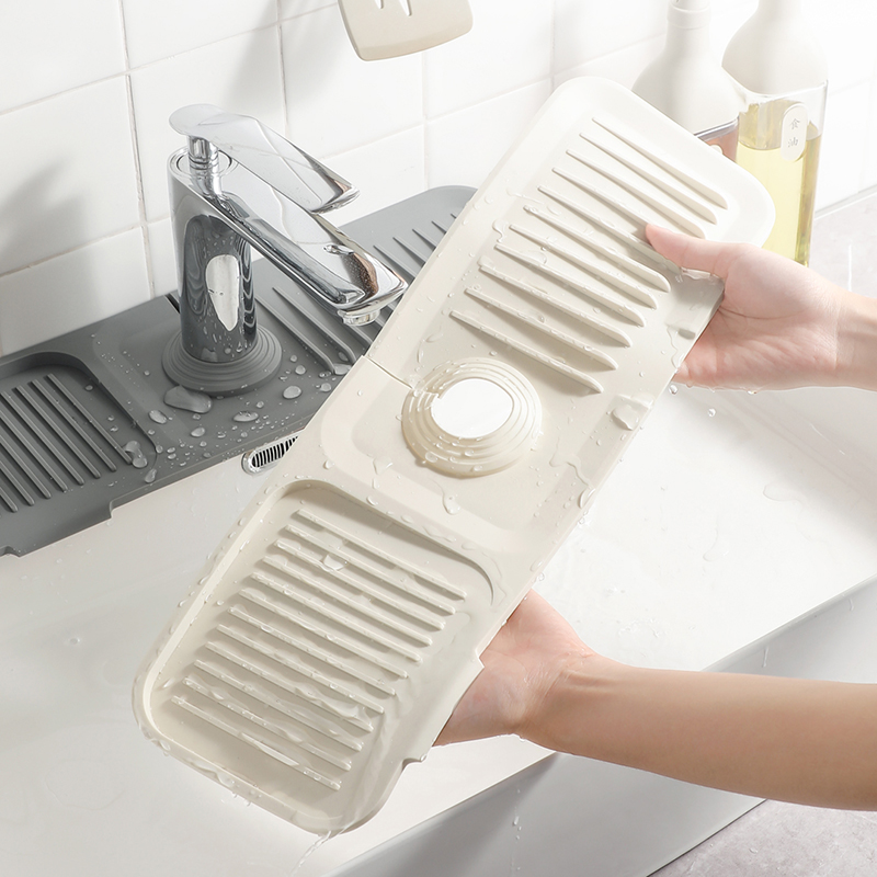 Kitchen Faucet Absorbent Mat Sink Splash Guard Silicone Faucet Splash Catcher Countertop Protector For Bathroom Kitchen Gadgets