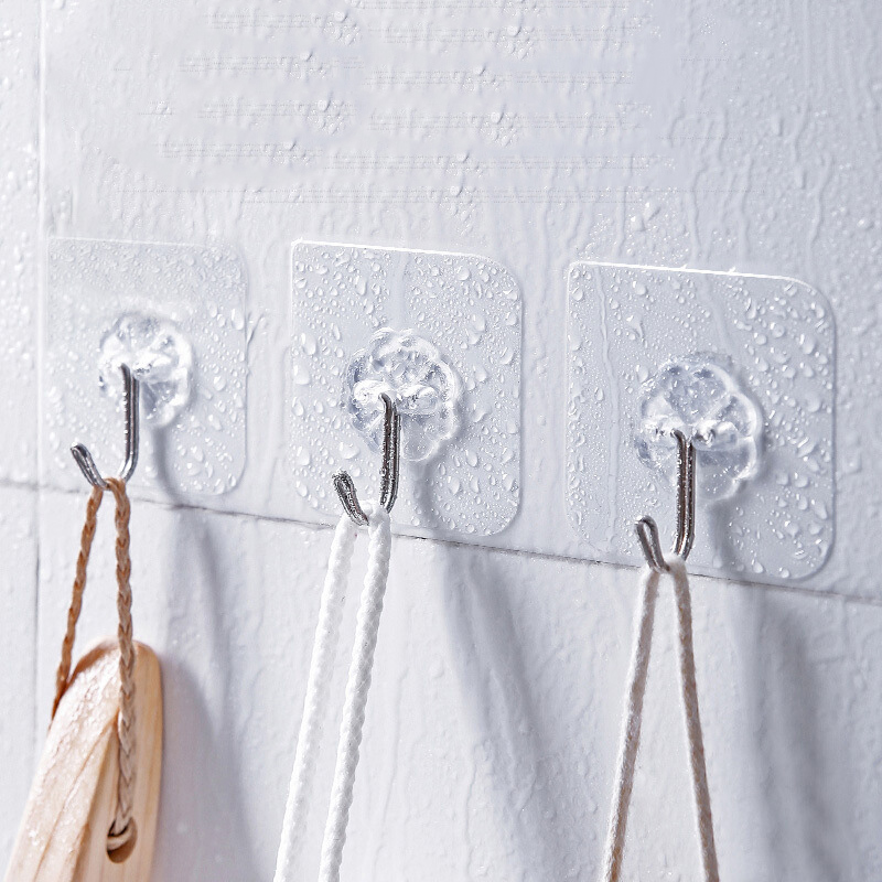 20/10 Pcs Hooks Transparent Strong Self Adhesive Door Wall Hangers Hooks Suction Heavy Load Rack Cup Sucker for Kitchen Bathroom