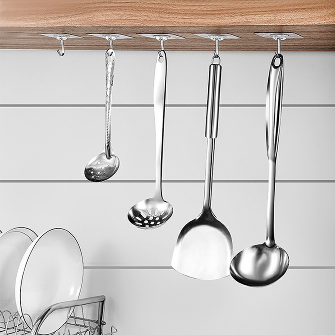 20/10 Pcs Hooks Transparent Strong Self Adhesive Door Wall Hangers Hooks Suction Heavy Load Rack Cup Sucker for Kitchen Bathroom