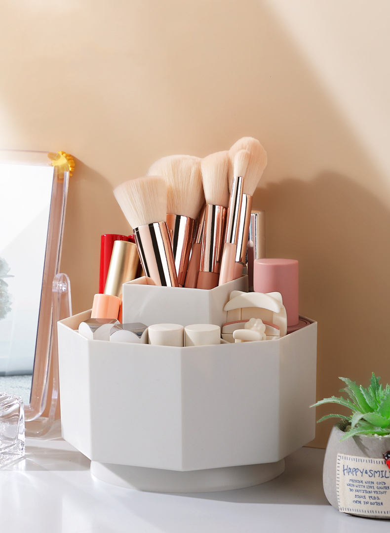 5 Lattices Cosmetic Make-up Brush Storage Box Table Organizer Make Up Tools Pen Storage Makeup Nail Polish Cosmetic Holder Box