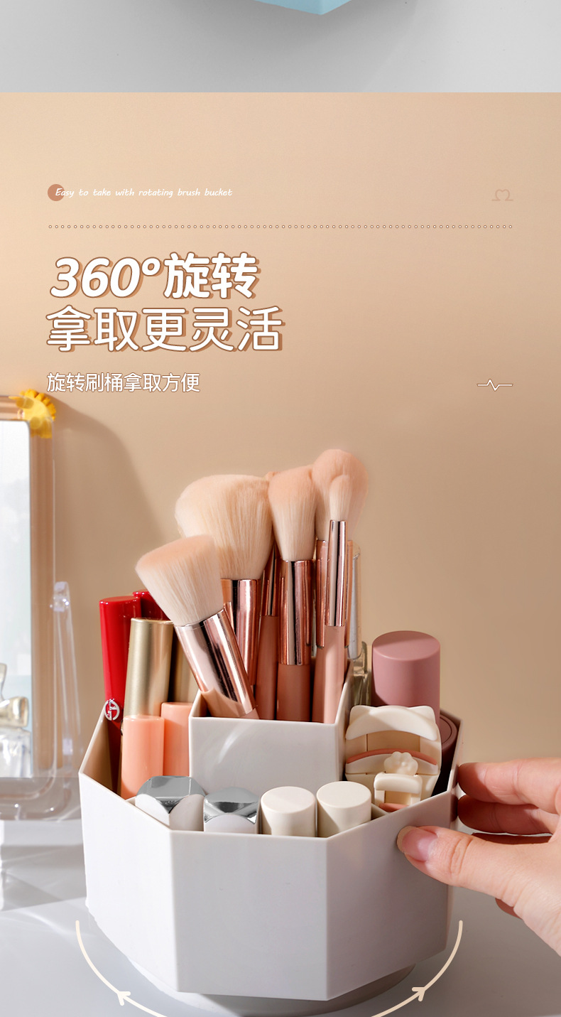 5 Lattices Cosmetic Make-up Brush Storage Box Table Organizer Make Up Tools Pen Storage Makeup Nail Polish Cosmetic Holder Box