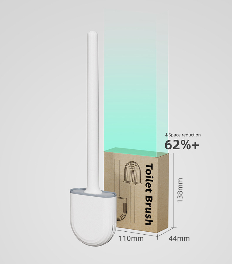 Breathable Toilet Brush Water Leak Proof With Base Silicone Wc Flat Head Flexible Soft Bristles Brush Household Cleaning Tools