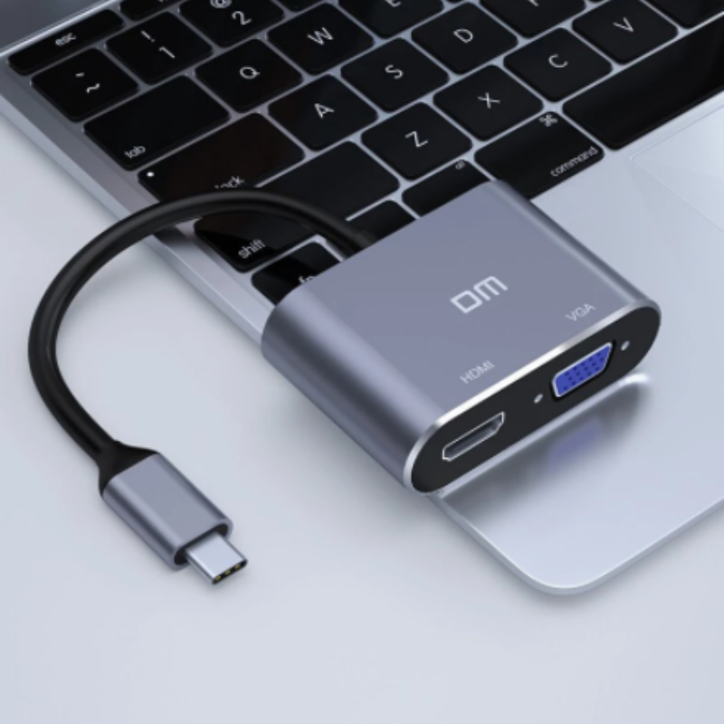 HD Expansion Dock Metal Interface Type-c To HDMI-compatible+VGA USB3.0 USB-c Notebook Four-in-one Converter Docking Station Converter Adapter Type-c