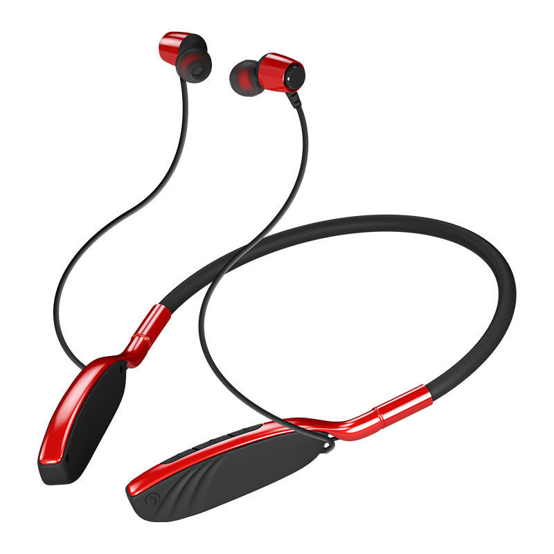 New style Bluetooth headset Wireless Hanging Neck Metal Sports Earphone Bluetooth 5.0 Stereo Subwoofer Magnetic Headphone with Microphone Sweat Proof