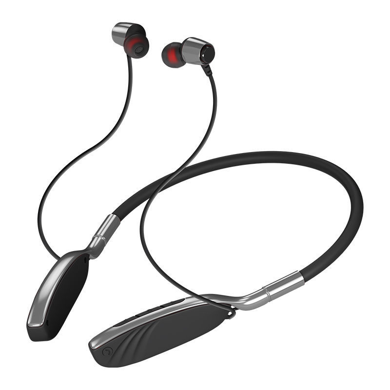 New style Bluetooth headset Wireless Hanging Neck Metal Sports Earphone Bluetooth 5.0 Stereo Subwoofer Magnetic Headphone with Microphone Sweat Proof