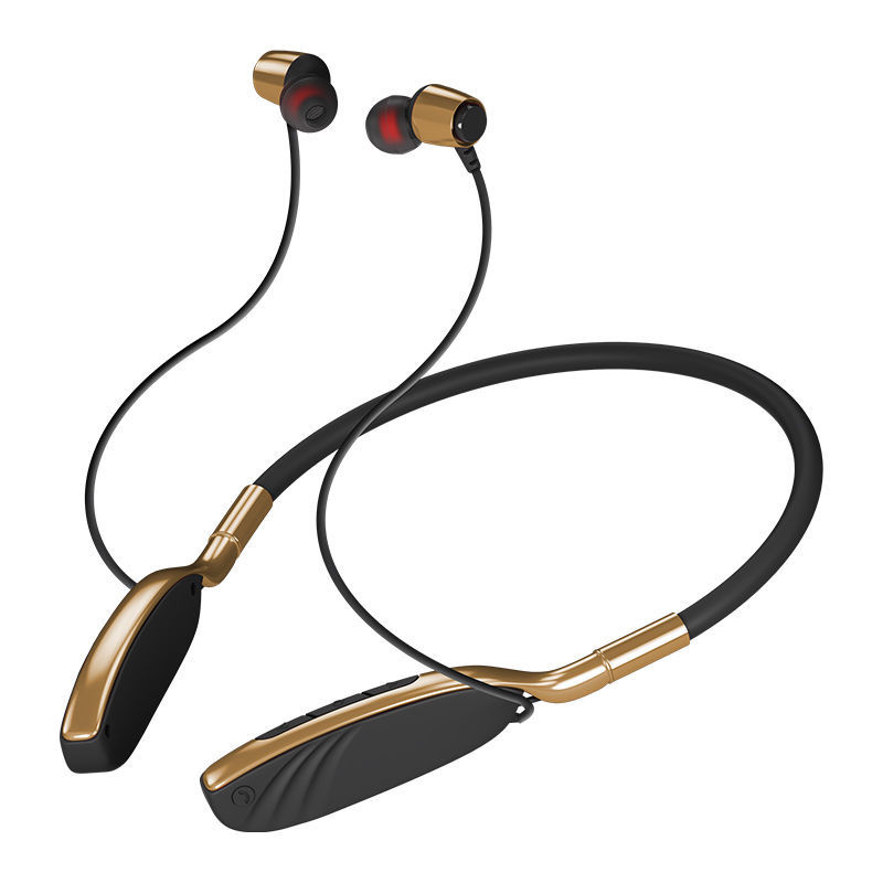 New style Bluetooth headset Wireless Hanging Neck Metal Sports Earphone Bluetooth 5.0 Stereo Subwoofer Magnetic Headphone with Microphone Sweat Proof