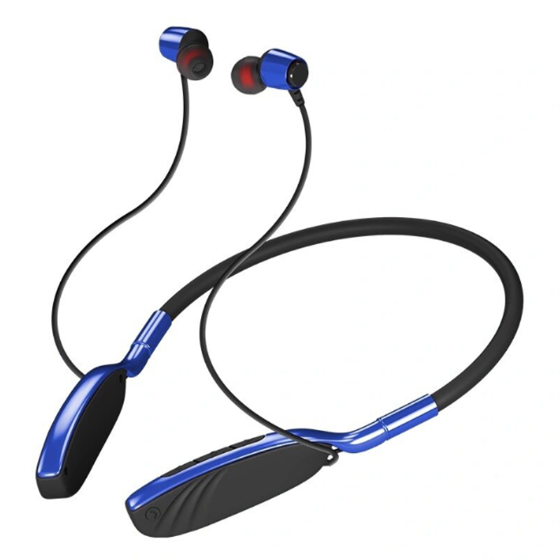 New style Bluetooth headset Wireless Hanging Neck Metal Sports Earphone Bluetooth 5.0 Stereo Subwoofer Magnetic Headphone with Microphone Sweat Proof