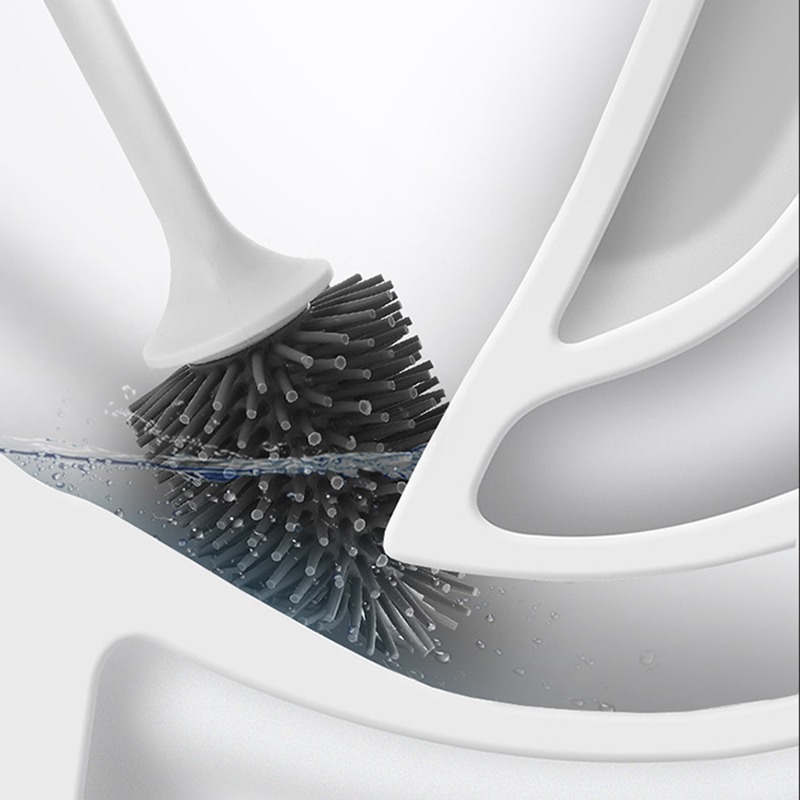 Best price for Wall Mounted TPR Toilet Brush Silicone Brush Head Leak ...